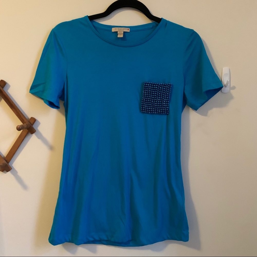 Burberry Brit Tee with Beaded Pocket Detail